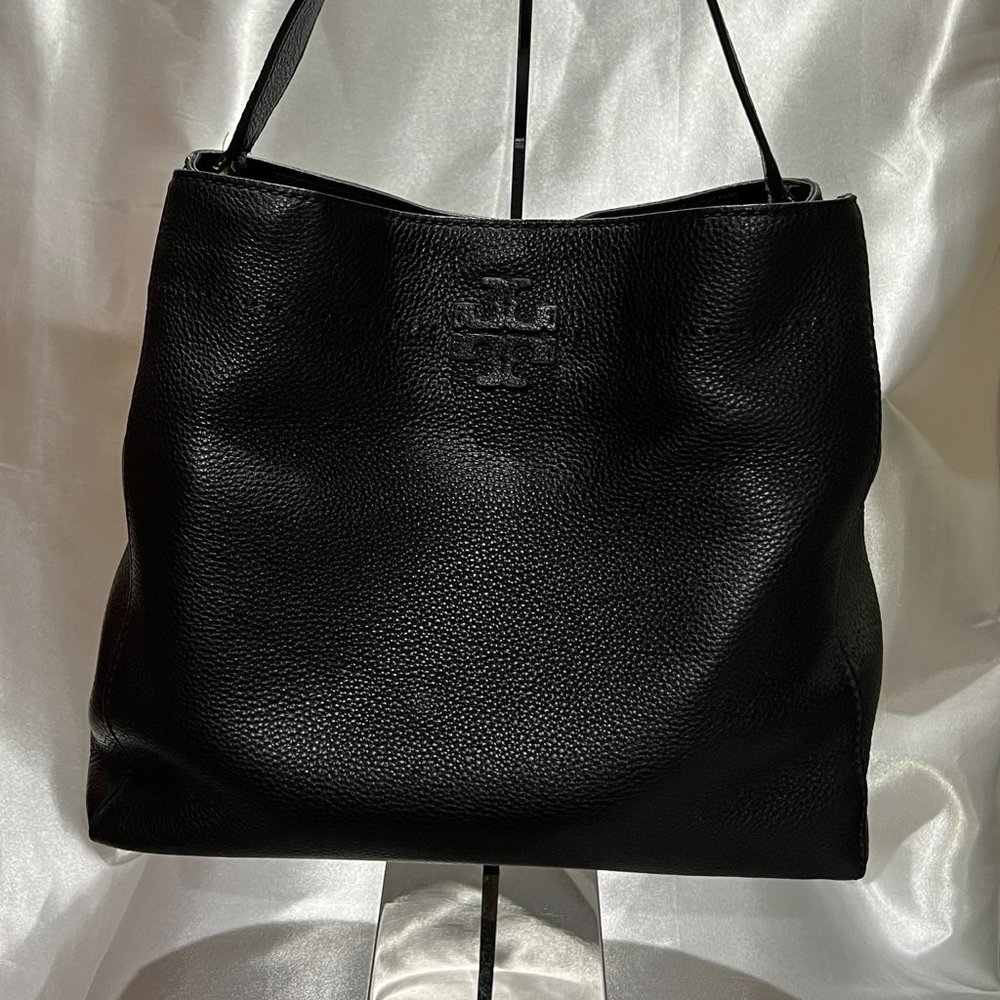 TORY BURCH MCGRAW BLACK HOBO PURSE 41778 0917 Tory Black/001